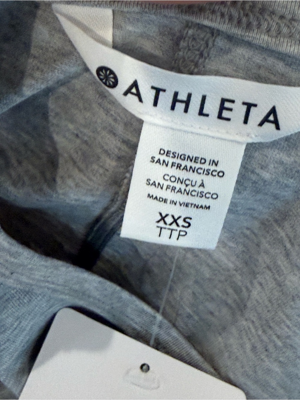 NWT Athleta Essential Top Gray Long Sleeve Supima Cotton Stretch Tee XXS - Picture 5 of 7
